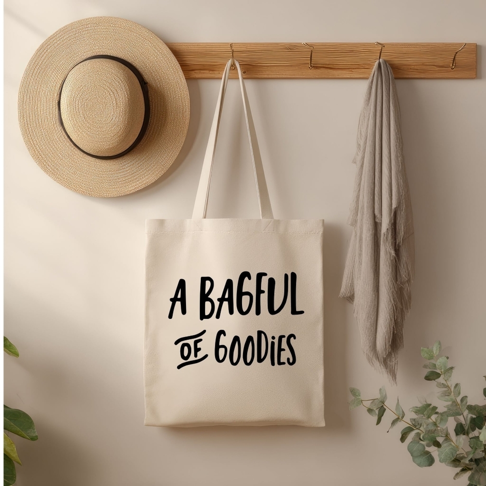 Custom Natural Canvas Tote A Bag Full Of Goodies